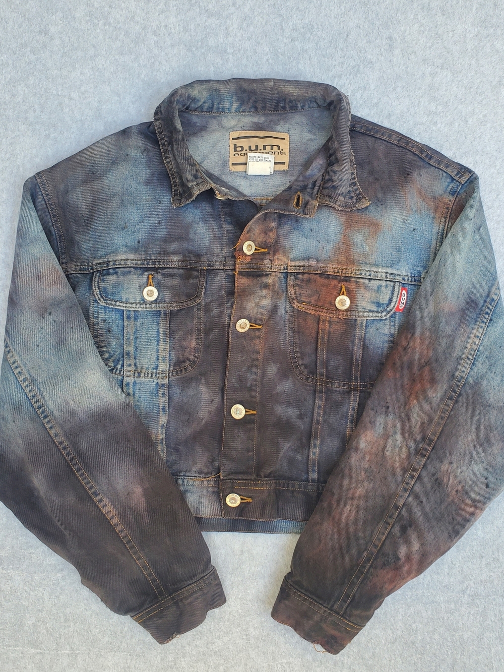 b.u.m. Equipment Two-Tone Washed Blue Denim Jacket